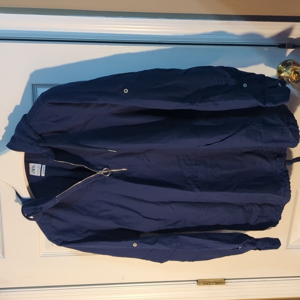 Zara Quarter zip blue hoodie